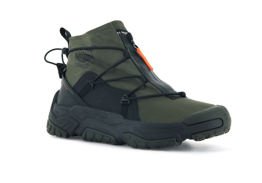 Palladium Off-grid Hi Zip Wasserdichte + Olivgrün | OQD5570EY