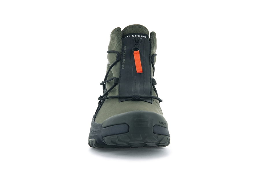 Palladium Off-grid Hi Zip Wasserdichte + Olivgrün | OQD5570EY