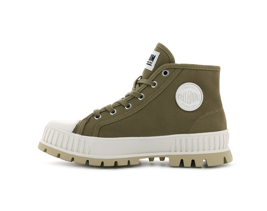 Palladium Pallashock Mid Og Olivgrün | FHT7081NP