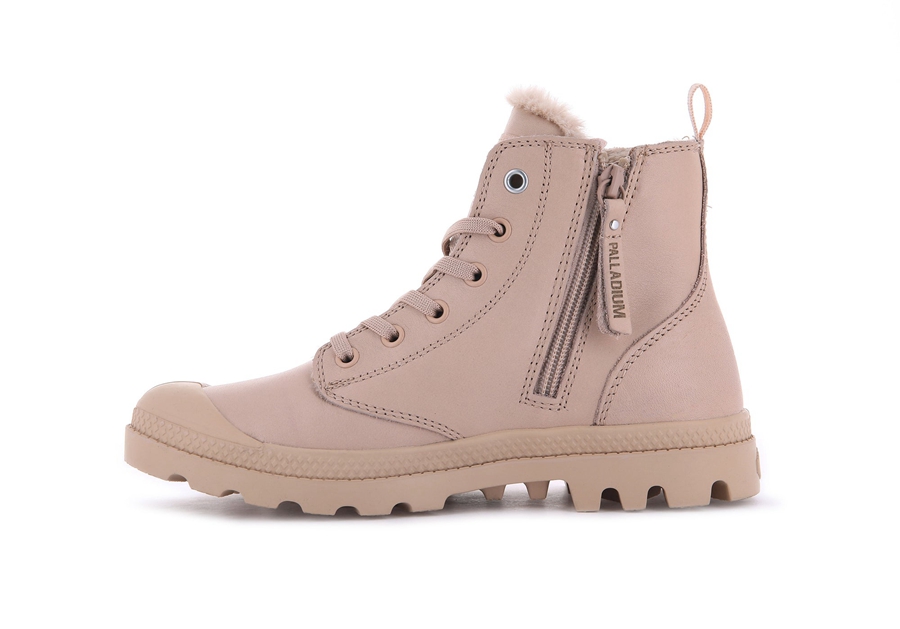 Palladium Pampa Hi Zip Leder S Rosa | FGG3019RF