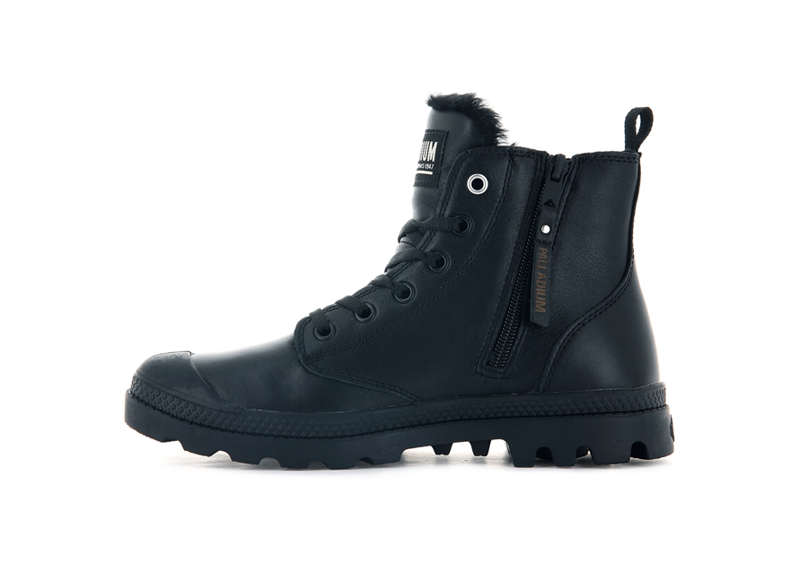 Palladium Pampa Hi Zip Leder S Schwarz | FHG3930FU