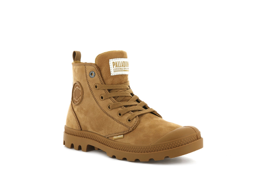 Palladium Pampa Hi Zip Nubuck Gold | BQW7777YA