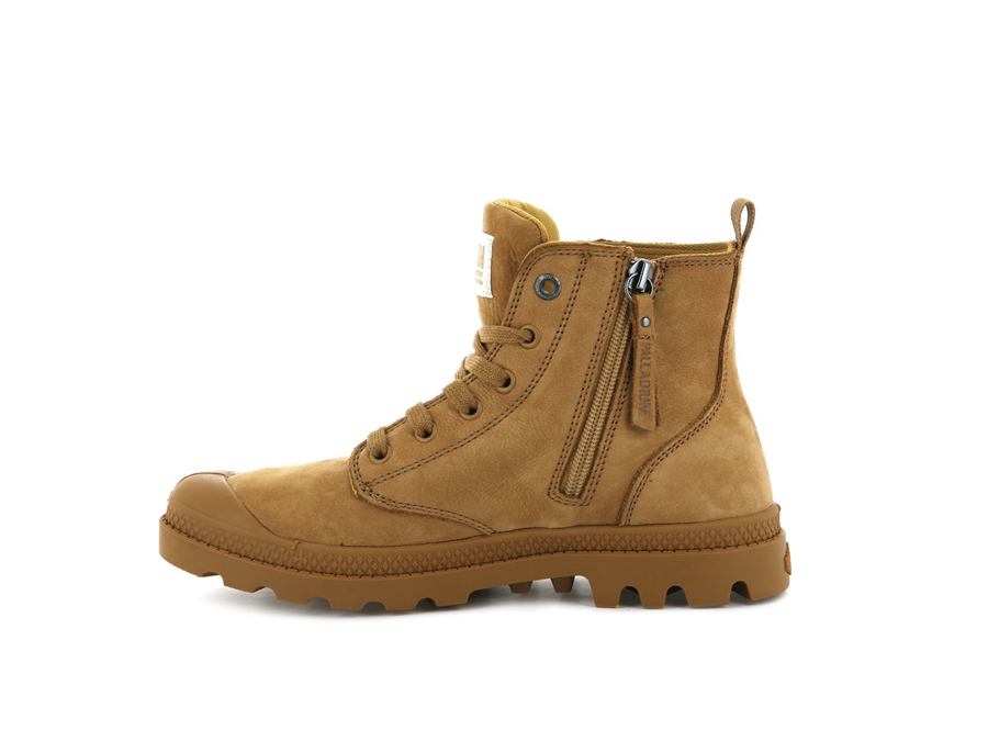Palladium Pampa Hi Zip Nubuck Gold | BQW7777YA