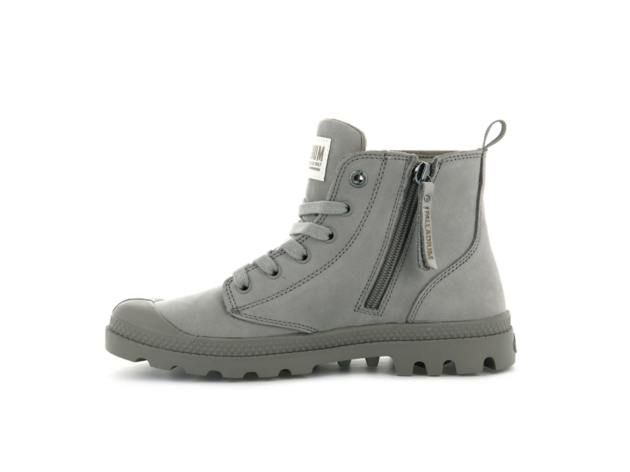 Palladium Pampa Hi Zip Nubuck Grau | BIH1665PC