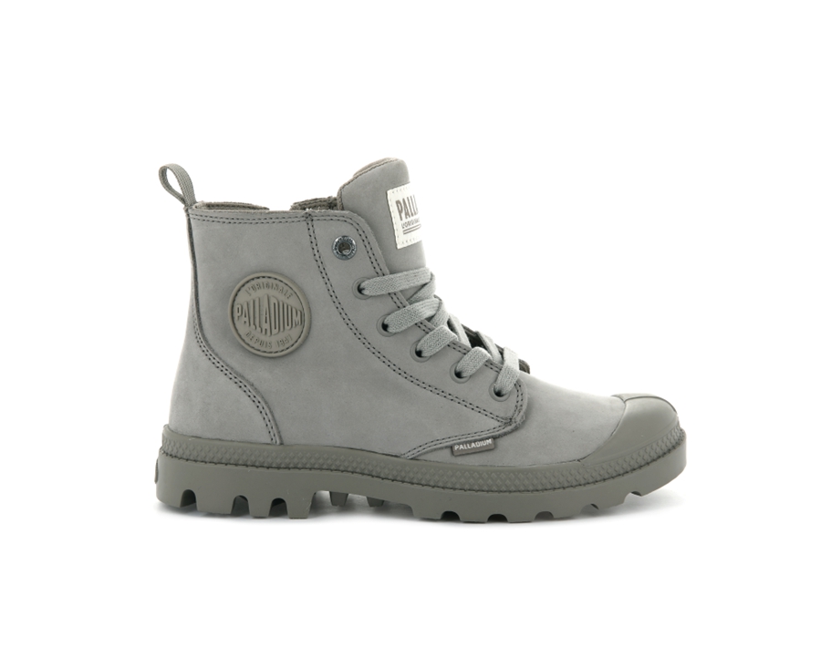 Palladium Pampa Hi Zip Nubuck Grau | BIH1665PC