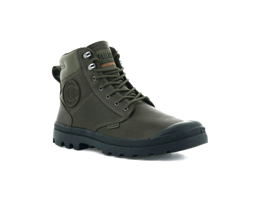 Palladium Pampa Shield Wp+ Lth Olivgrün | KPP1841RF
