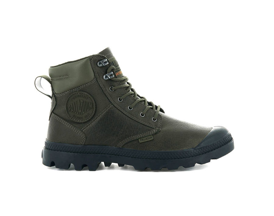 Palladium Pampa Shield Wp+ Lth Olivgrün | KPP1841RF