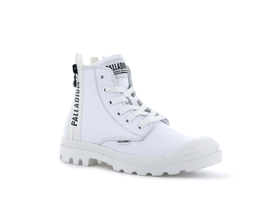 Palladium Pampa Ubn Zips Leder Weiß | DSE6115OD