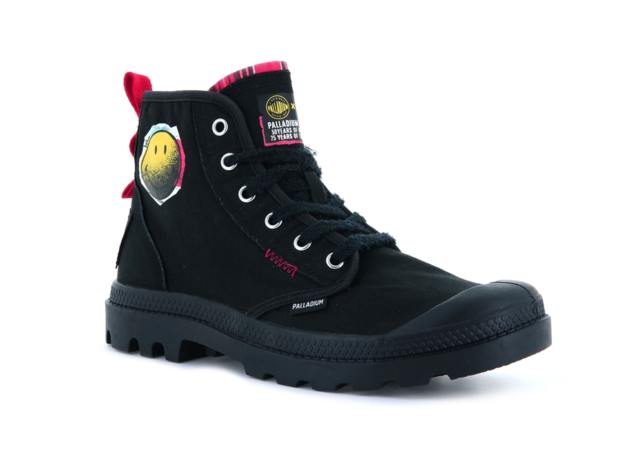 Palladium Pampa X Smiley 1970 Schwarz | GJE9071WL