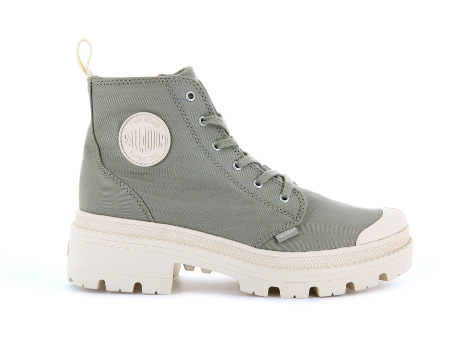 Palladium Pallabase Twill Grün Grau | HIP5144YU