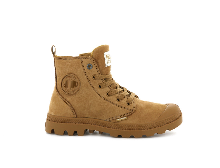 Palladium Pampa Hi Zip Nubuck Gold | BQW7777YA